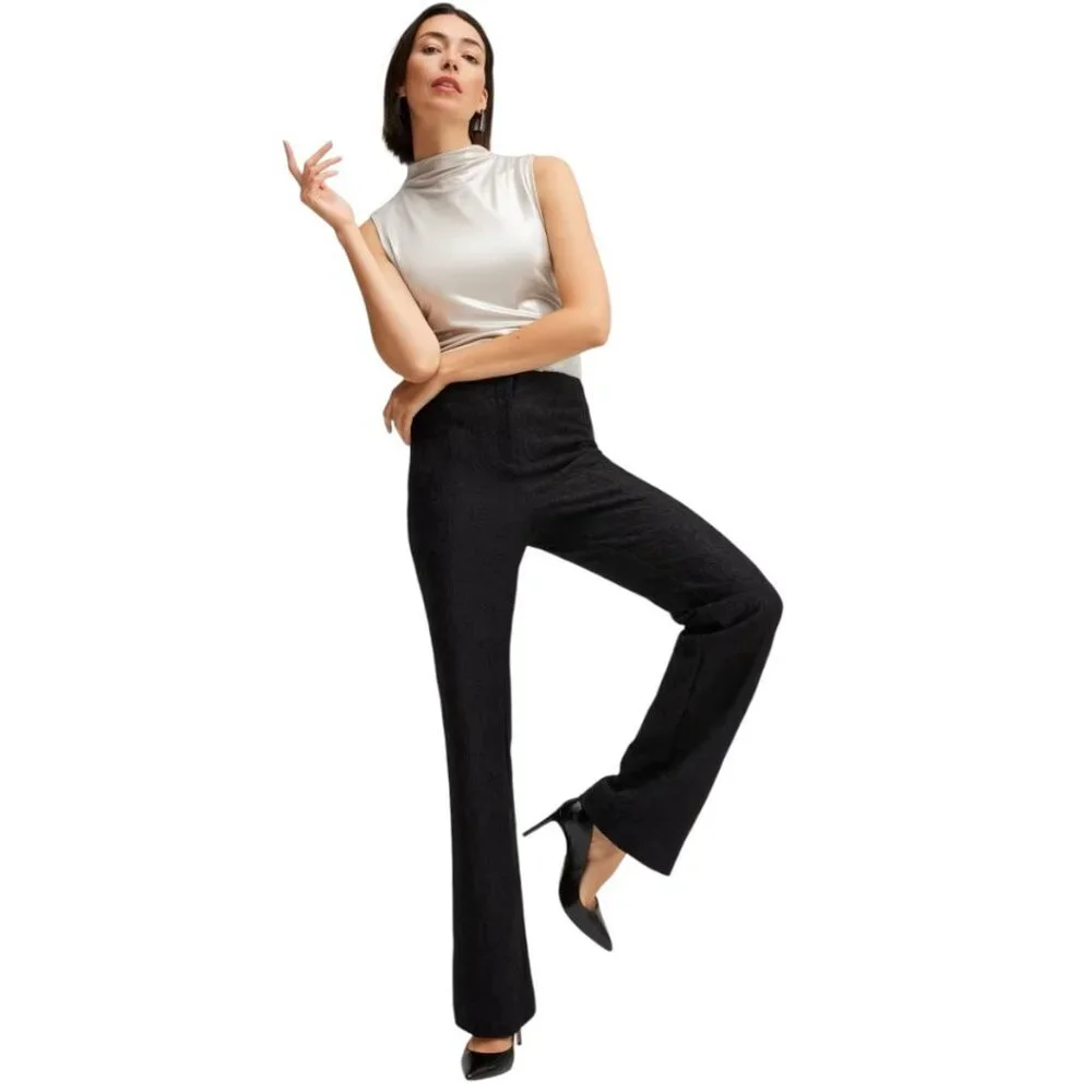 Chico's Black Label Lace Wide Leg Pants - 8 Reg - Black NWT - Picture 2 of 13